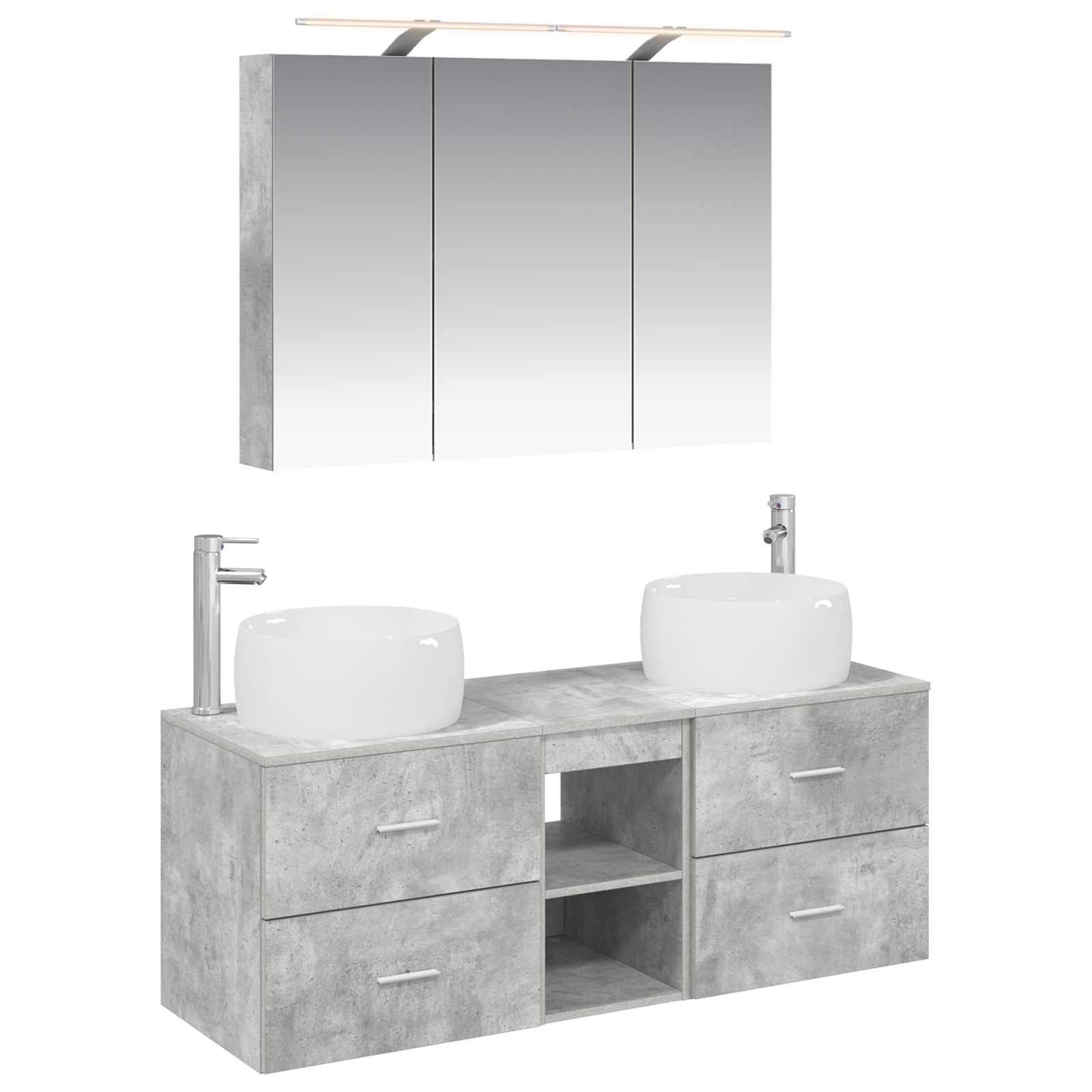 vidaXL Zestaw mebli łazienkowych 4 pcs Betonowy szary