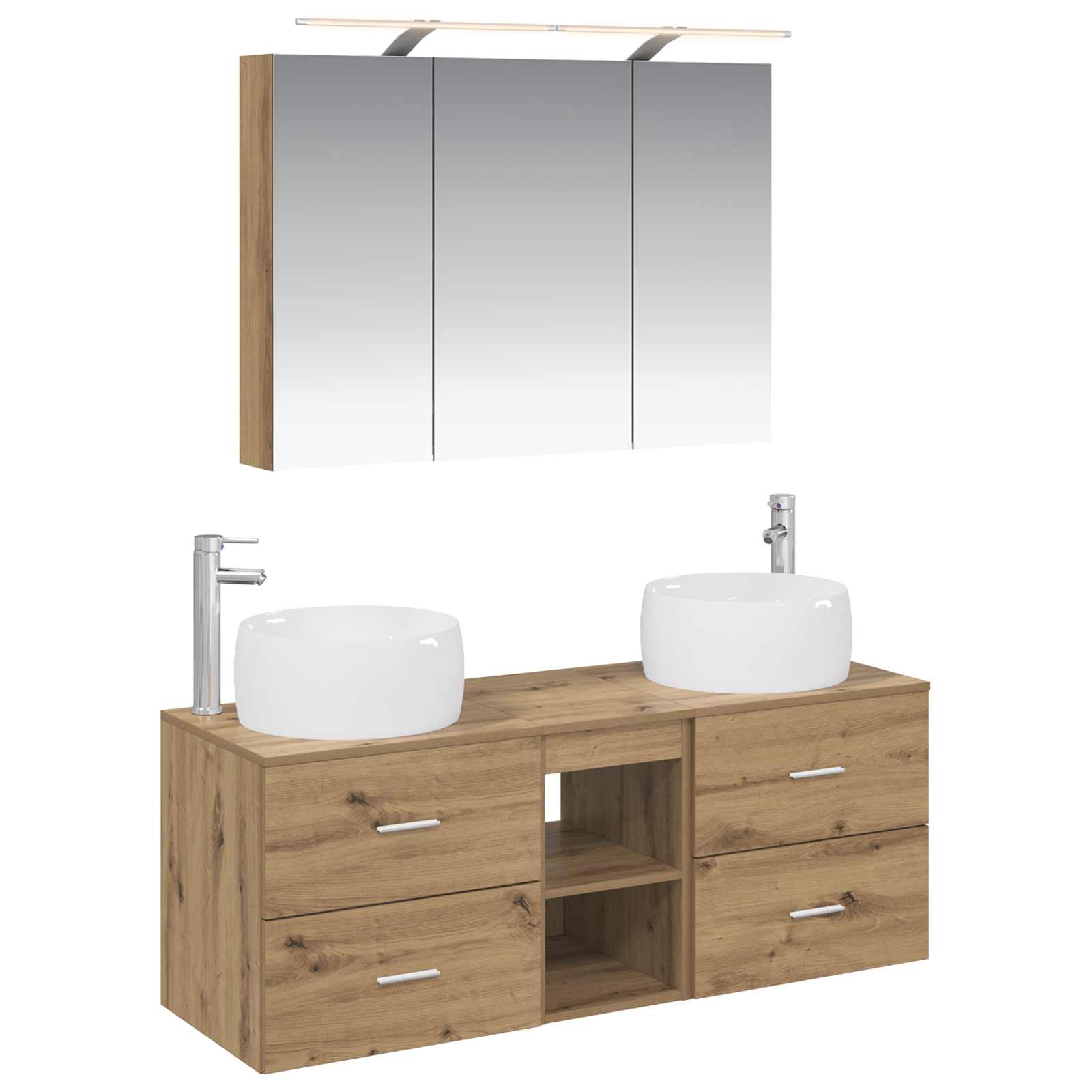 vidaXL Zestaw mebli łazienkowych 4 pcs Dąb artisan