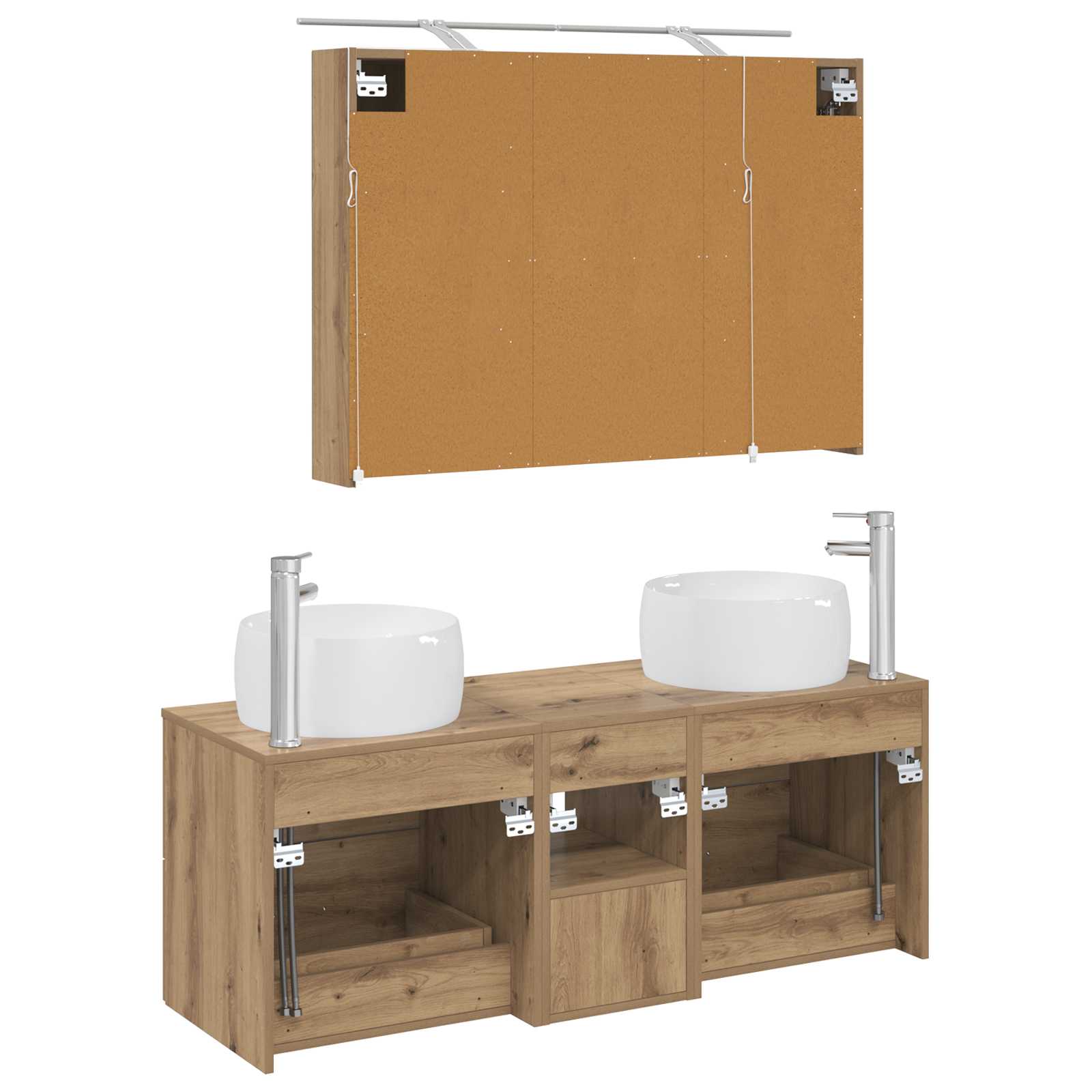 vidaXL Zestaw mebli łazienkowych 4 pcs Dąb artisan