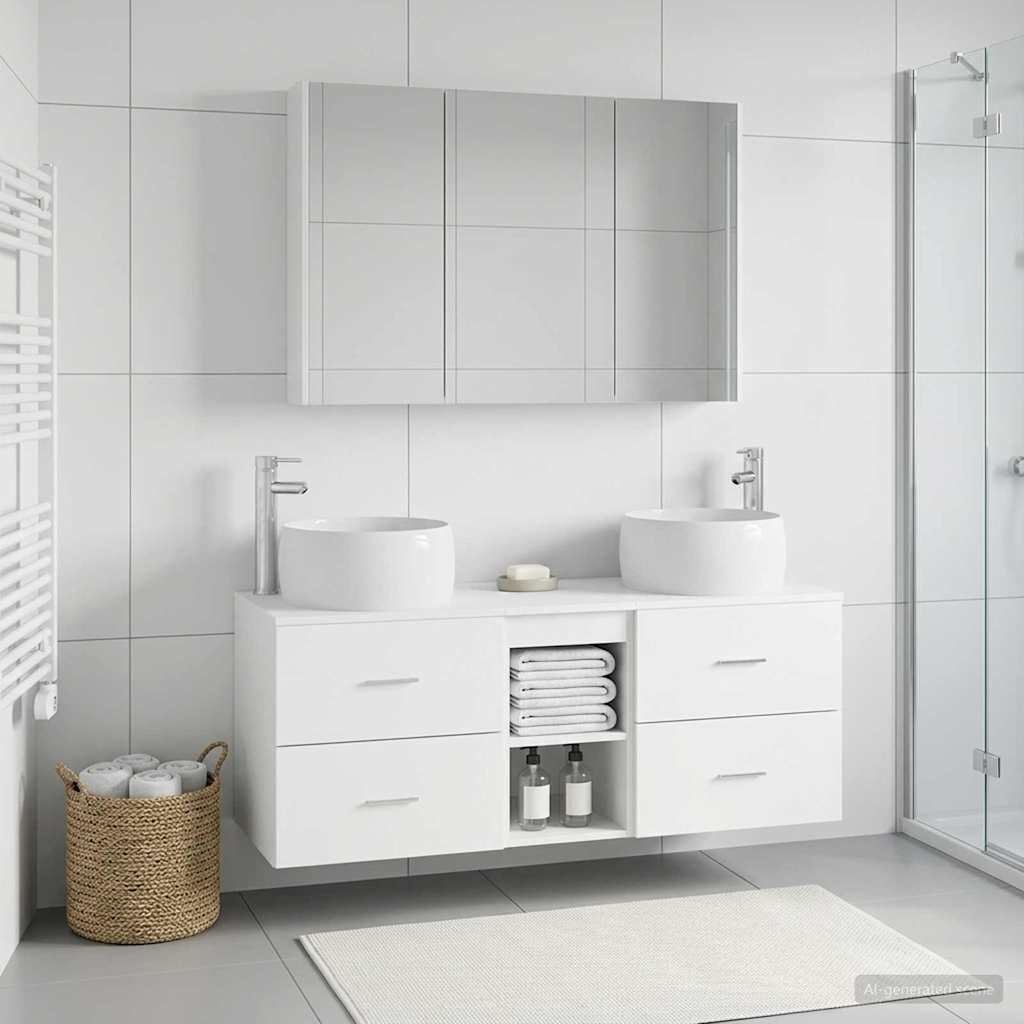 vidaXL Zestaw mebli łazienkowych 4 pcs Biały