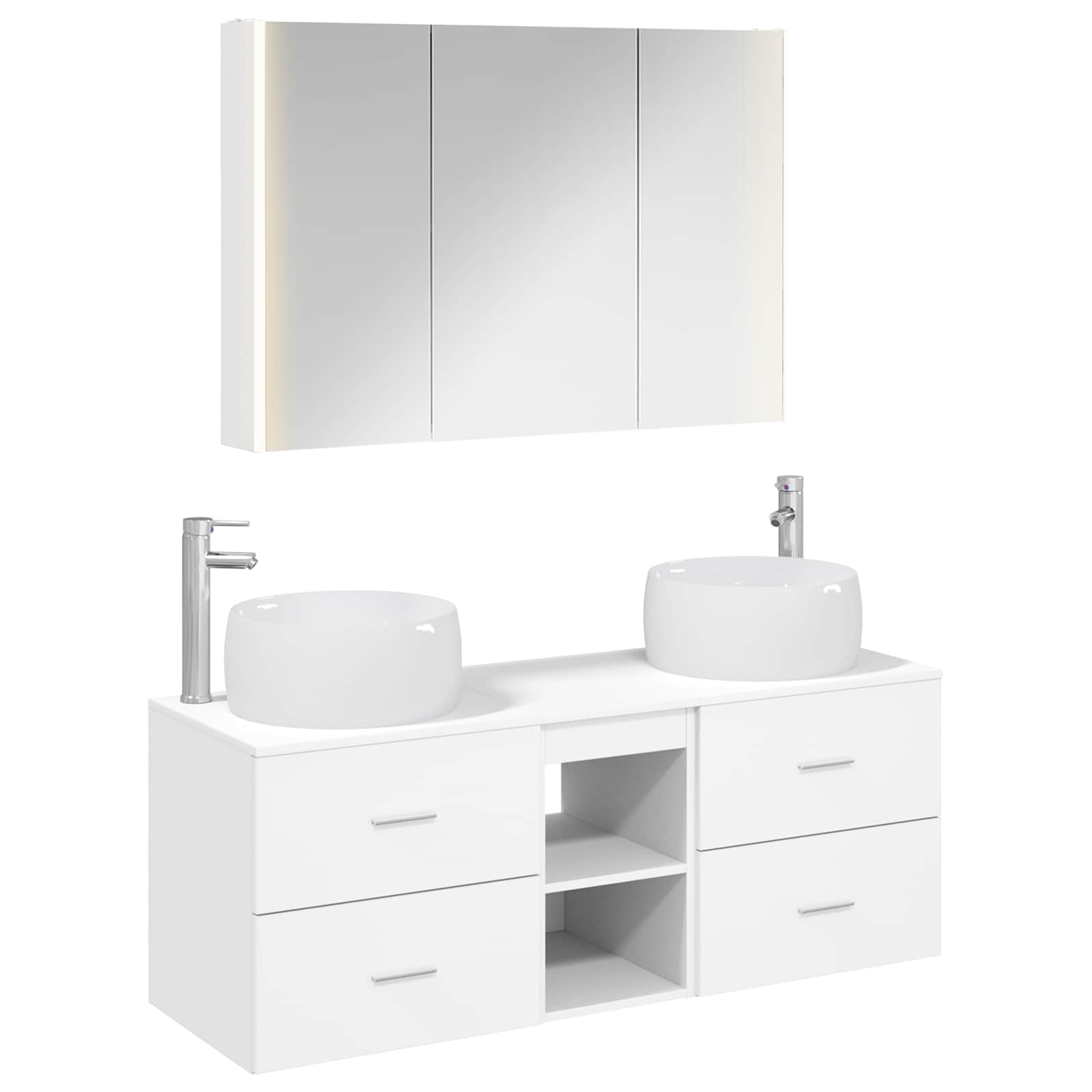 vidaXL Zestaw mebli łazienkowych 4 pcs Biały