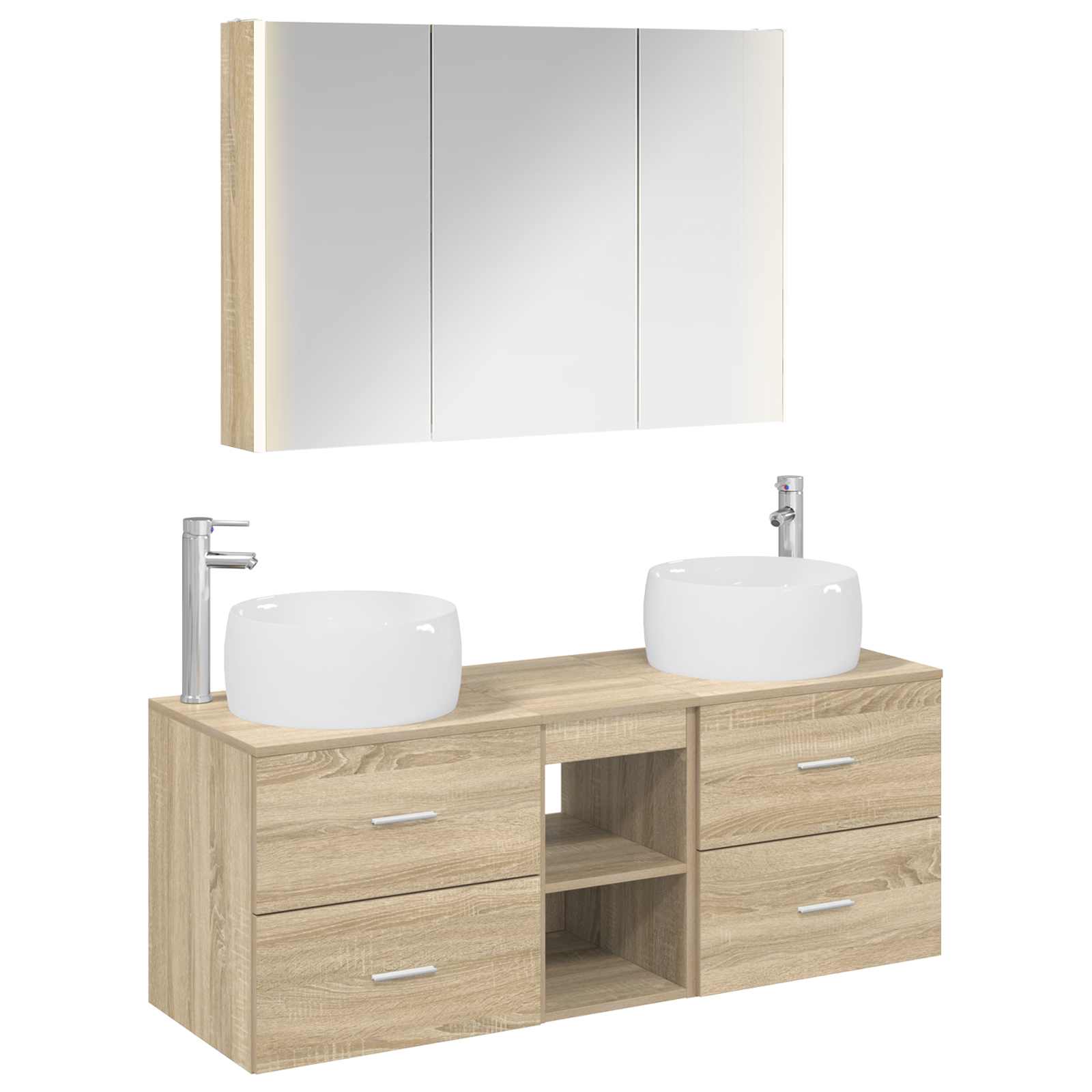 vidaXL Zestaw mebli łazienkowych 4 pcs dąb Sonoma
