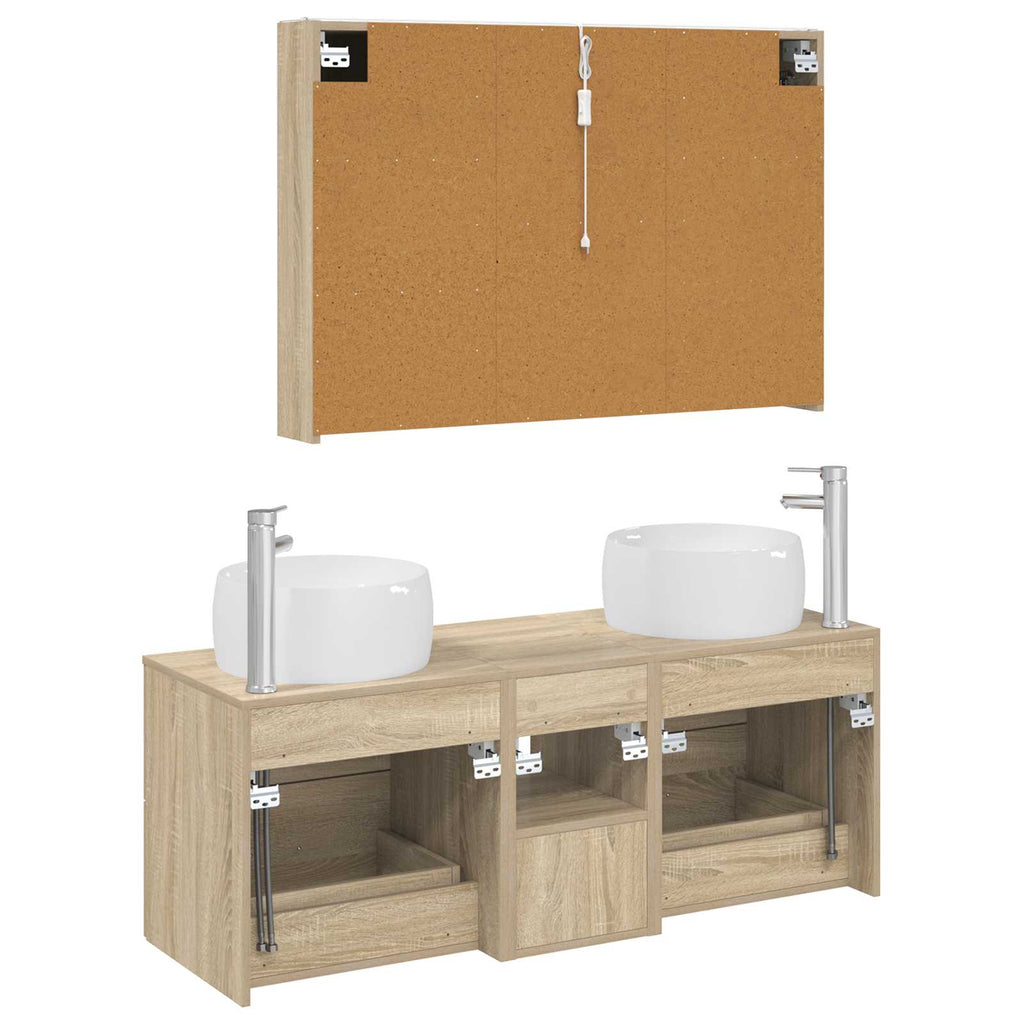 vidaXL Zestaw mebli łazienkowych 4 pcs dąb Sonoma