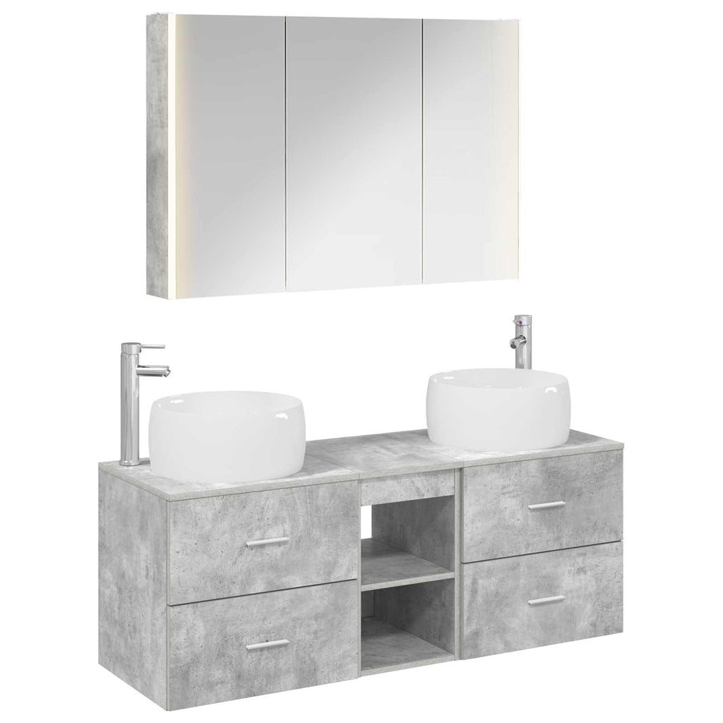vidaXL Zestaw mebli łazienkowych 4 pcs Betonowy szary