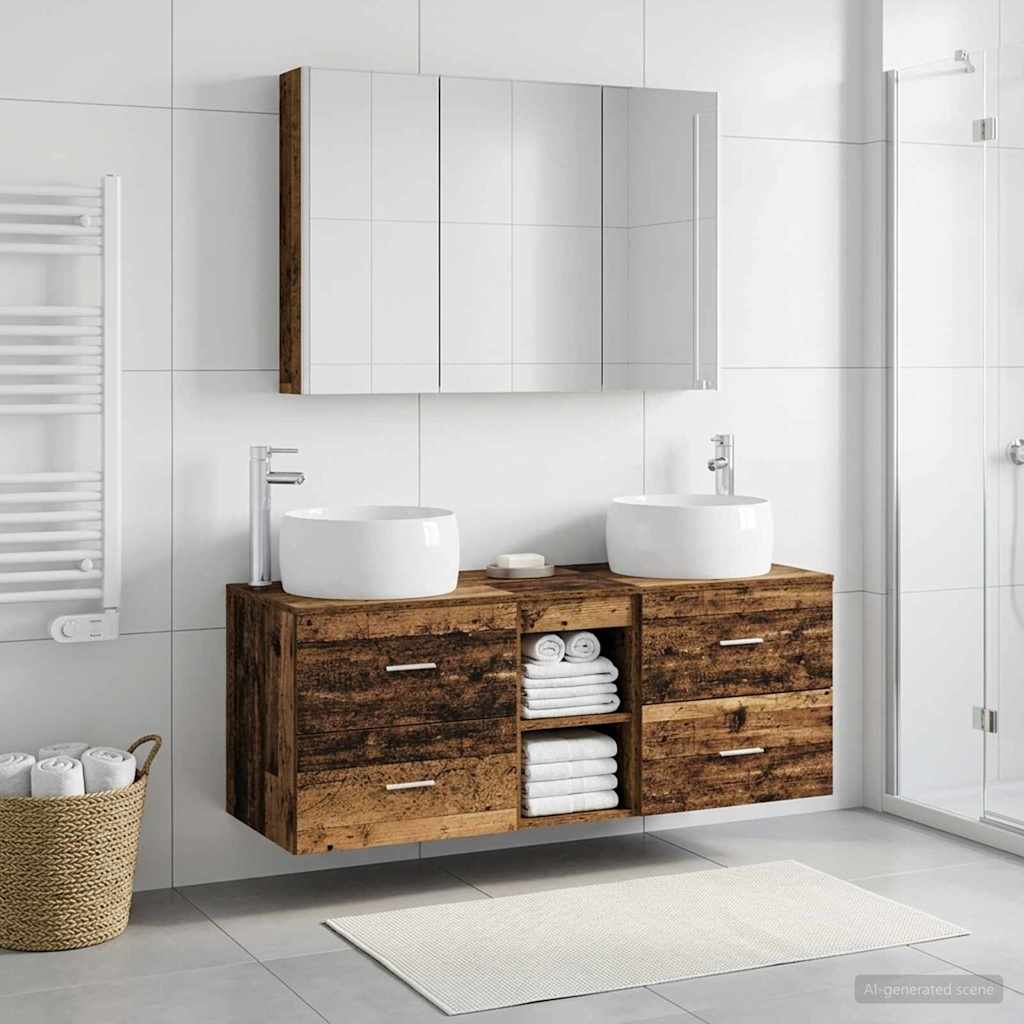 vidaXL Zestaw mebli łazienkowych 4 pcs Stare drewno