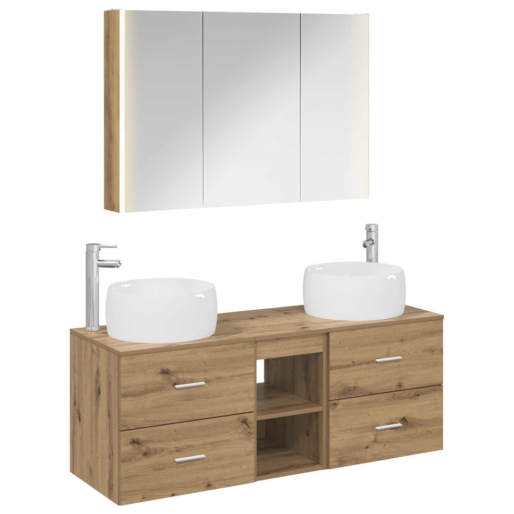 vidaXL Zestaw mebli łazienkowych 4 pcs Dąb artisan
