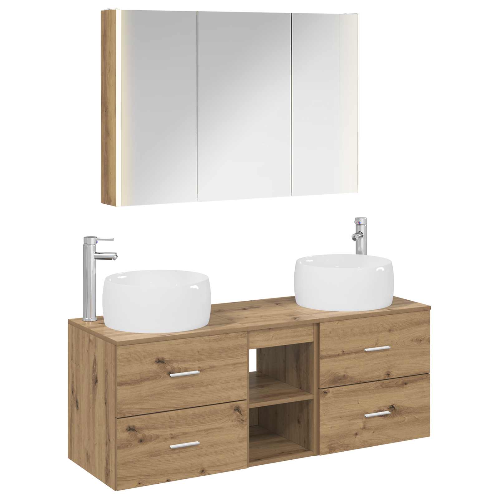 vidaXL Zestaw mebli łazienkowych 4 pcs Dąb artisan