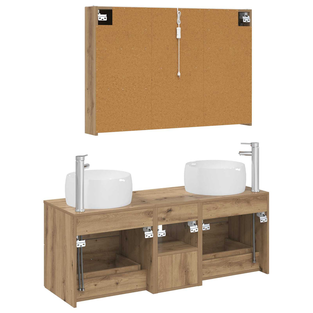 vidaXL Zestaw mebli łazienkowych 4 pcs Dąb artisan