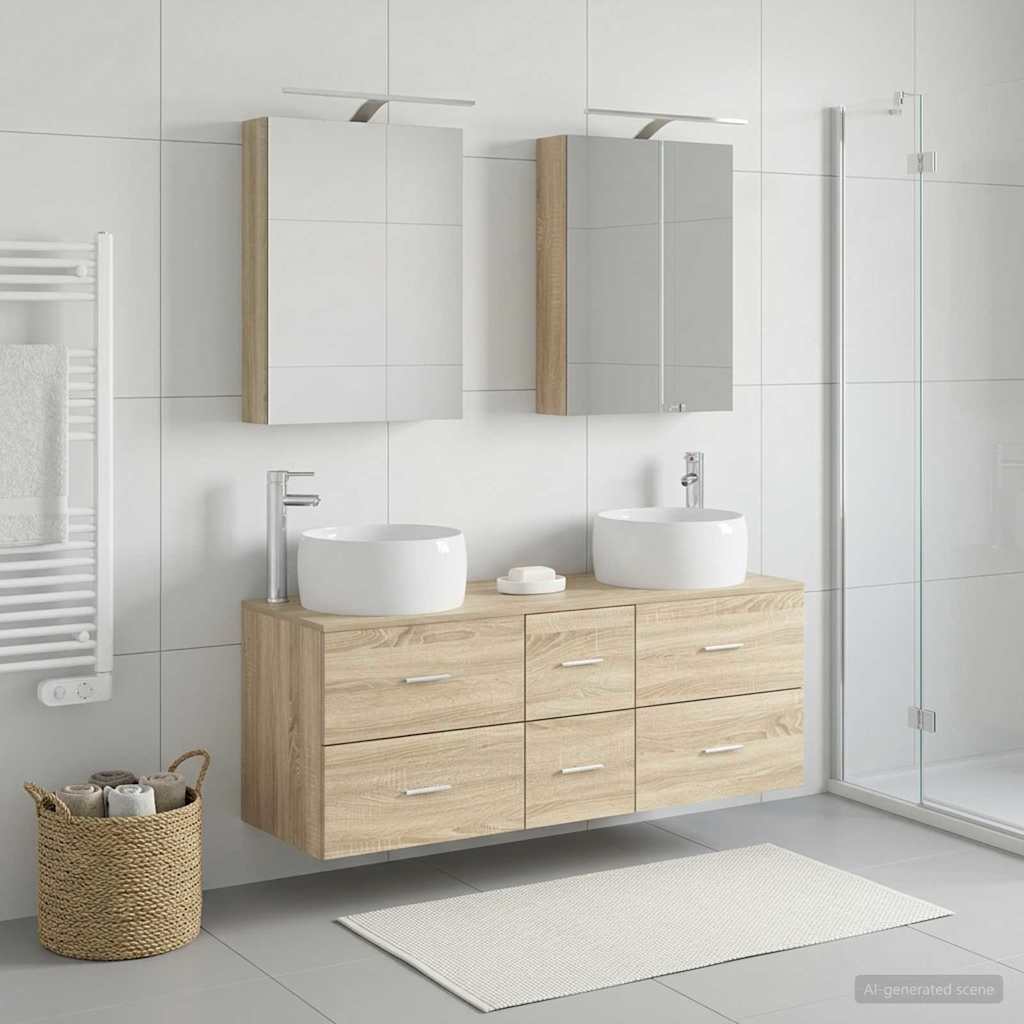 vidaXL Zestaw mebli łazienkowych 5 pcs dąb Sonoma