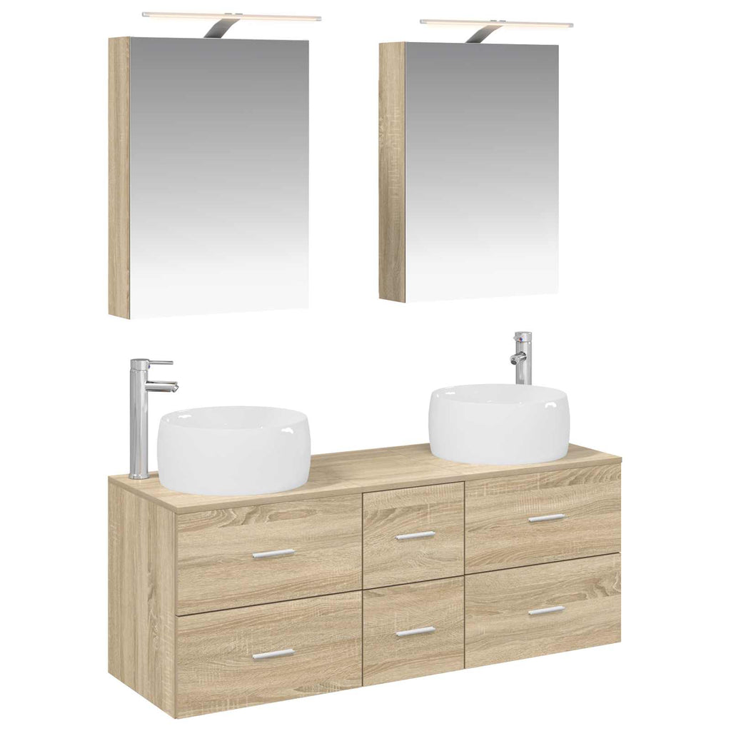 vidaXL Zestaw mebli łazienkowych 5 pcs dąb Sonoma