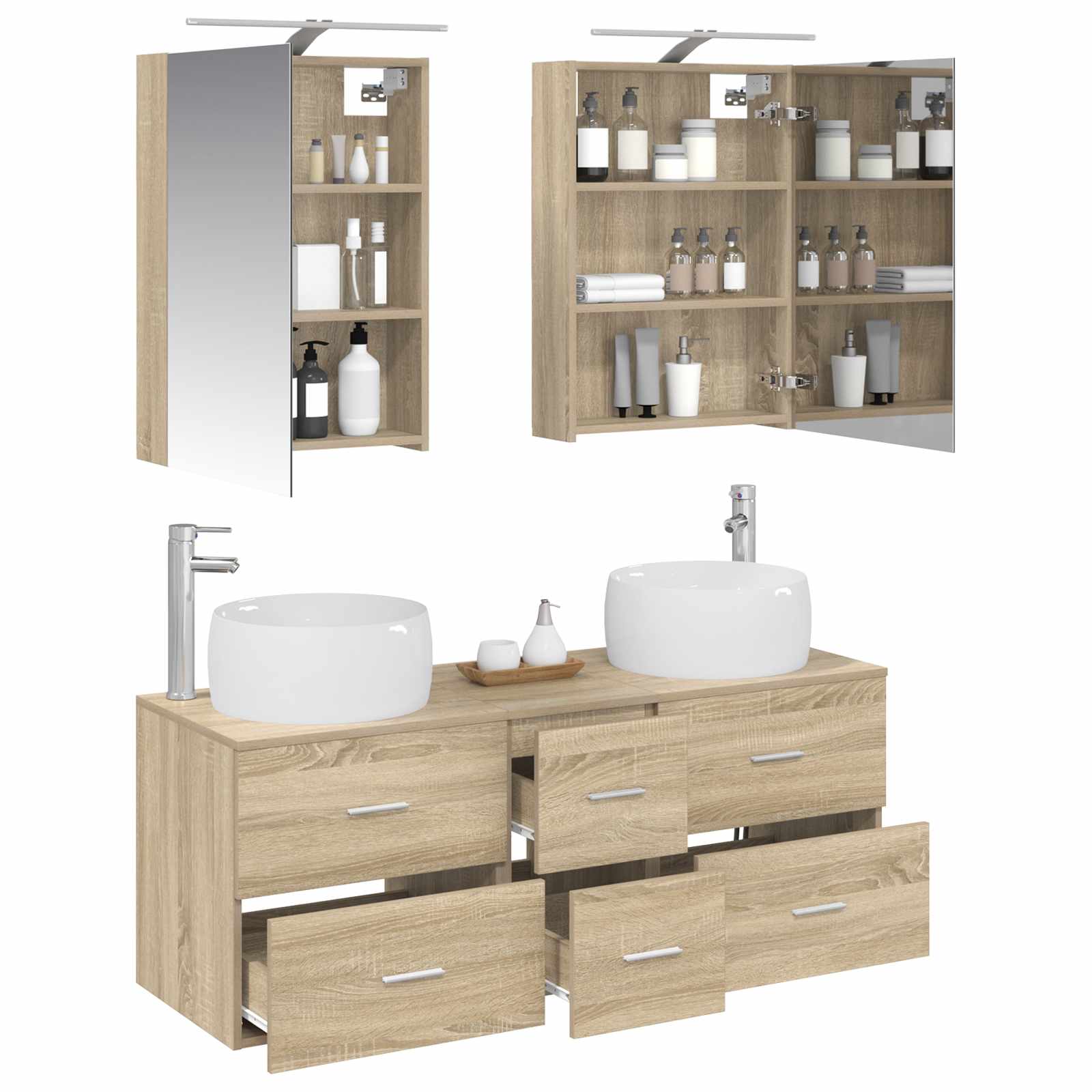 vidaXL Zestaw mebli łazienkowych 5 pcs dąb Sonoma