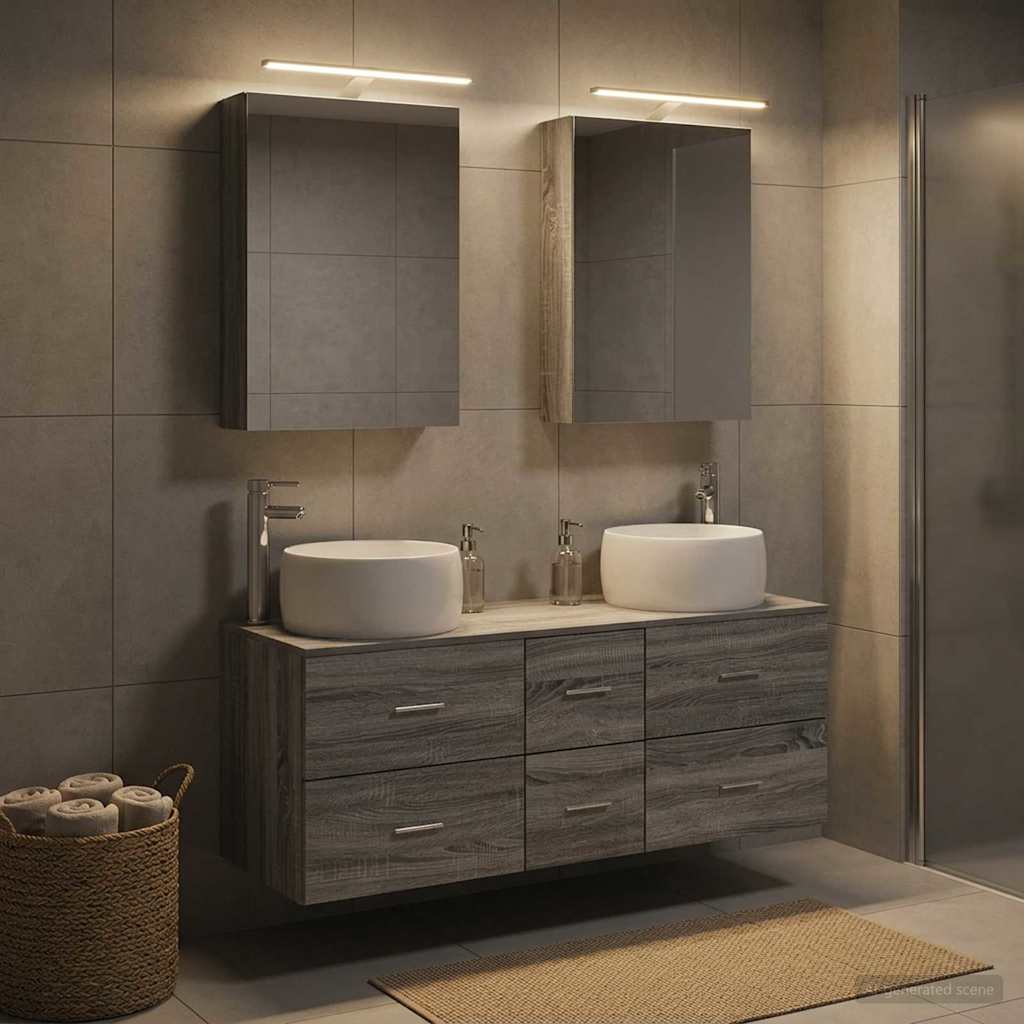 vidaXL Zestaw mebli łazienkowych 5 pcs Szary Sonoma
