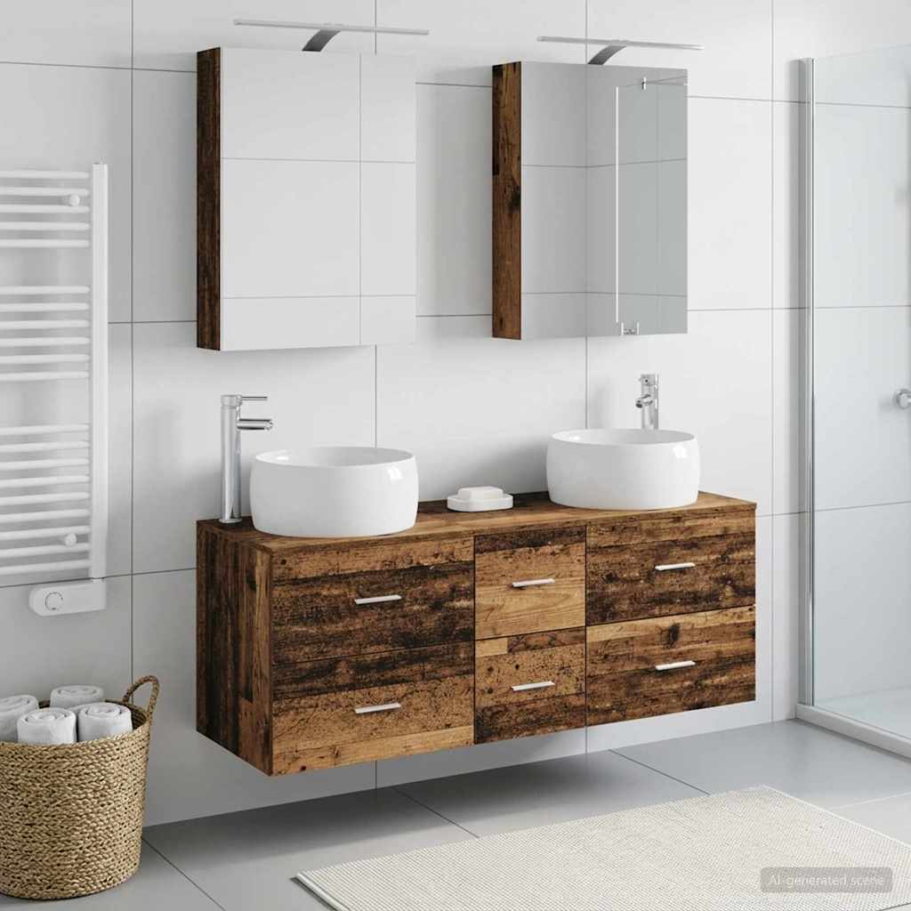 vidaXL Zestaw mebli łazienkowych 5 pcs Stare drewno