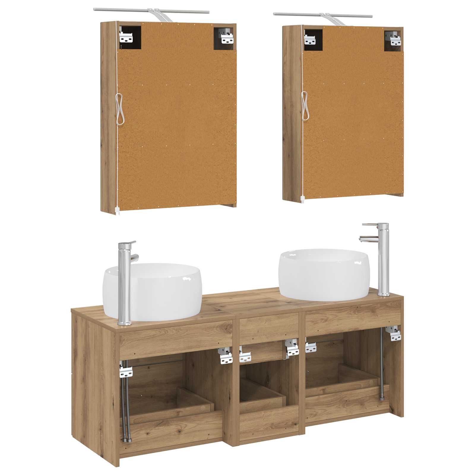 vidaXL Zestaw mebli łazienkowych 5 pcs Dąb artisan