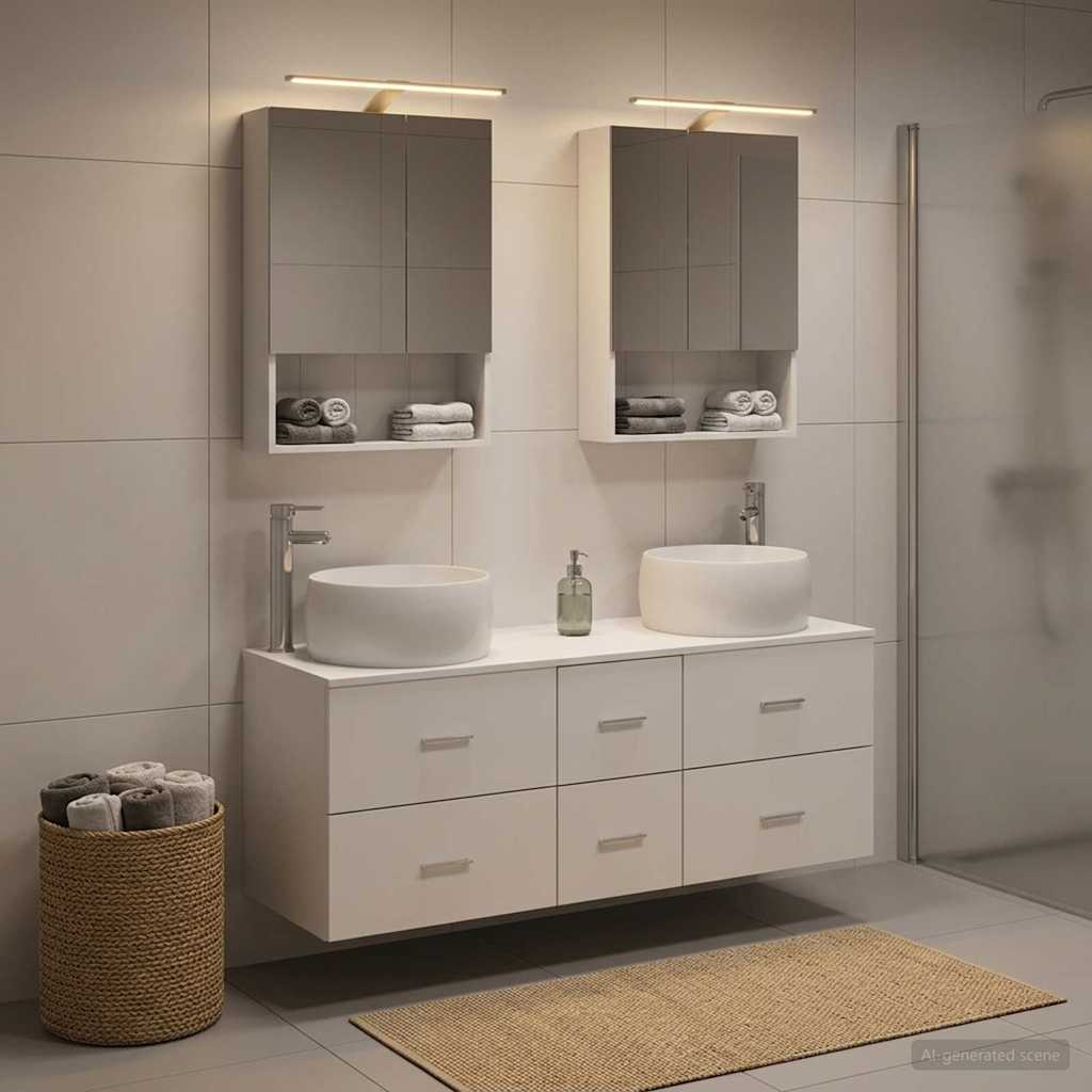 vidaXL Zestaw mebli łazienkowych 5 pcs Biały