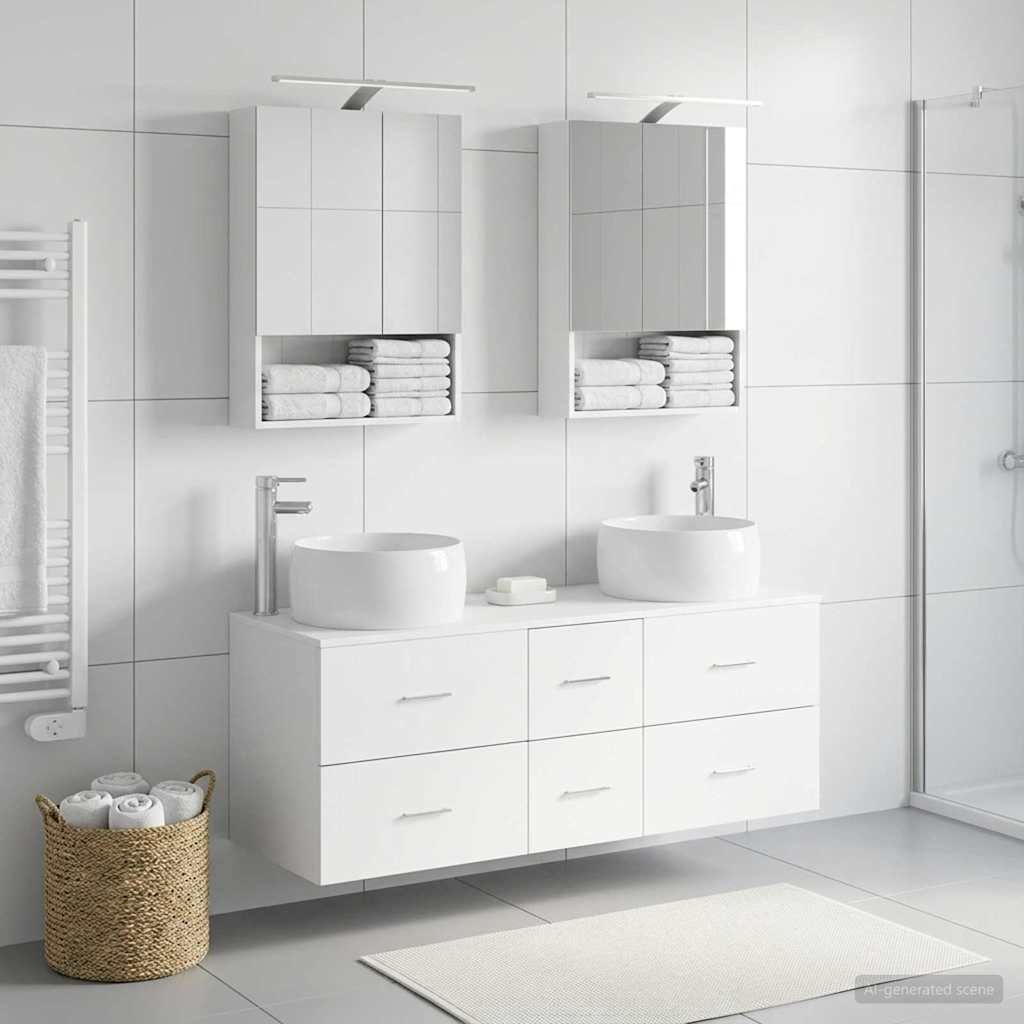 vidaXL Zestaw mebli łazienkowych 5 pcs Biały