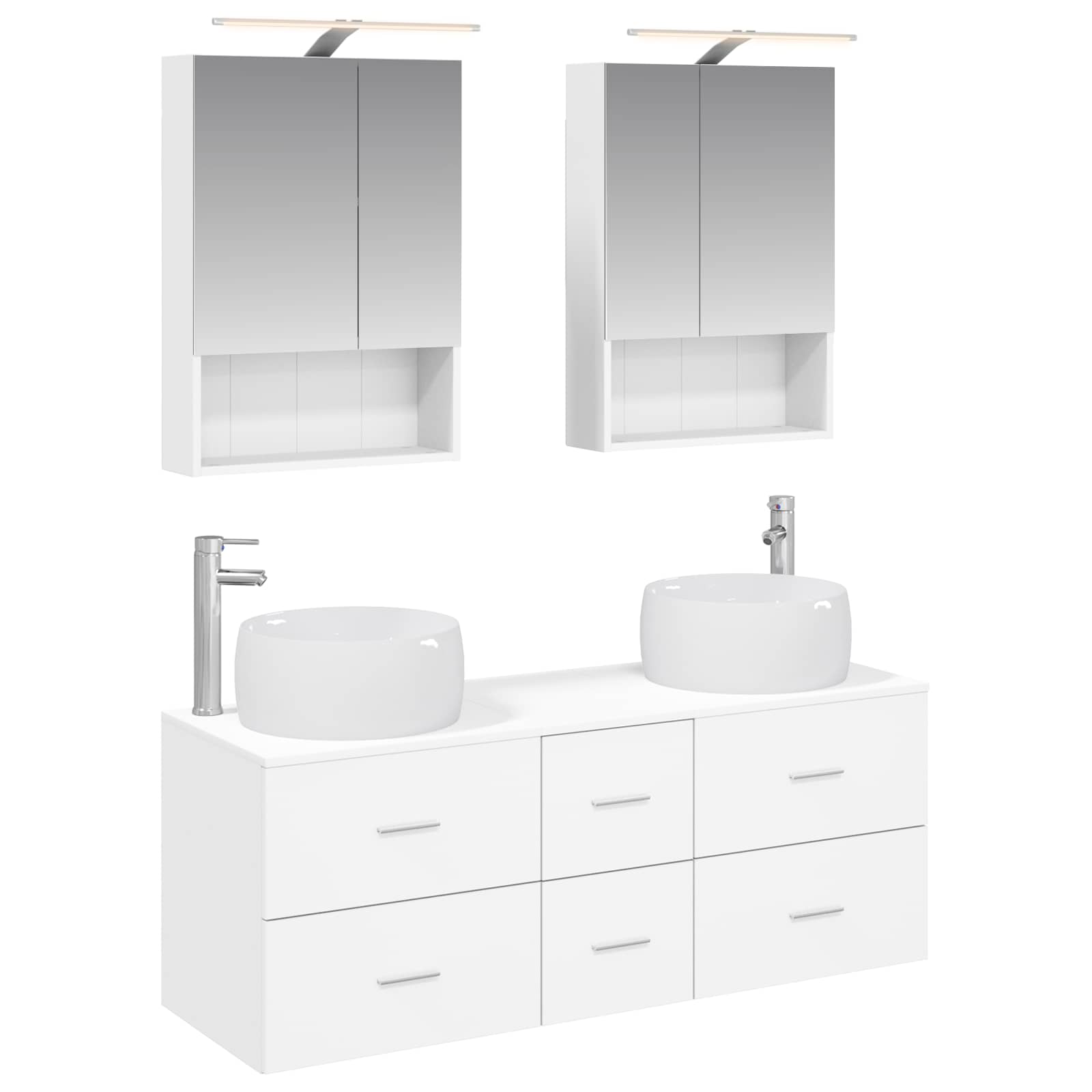 vidaXL Zestaw mebli łazienkowych 5 pcs Biały