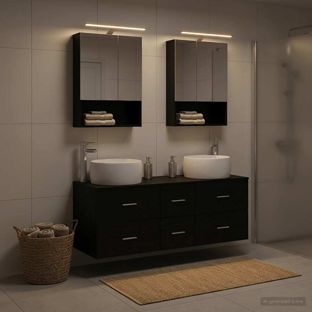 vidaXL Zestaw mebli łazienkowych 5 pcs Czarny dąb