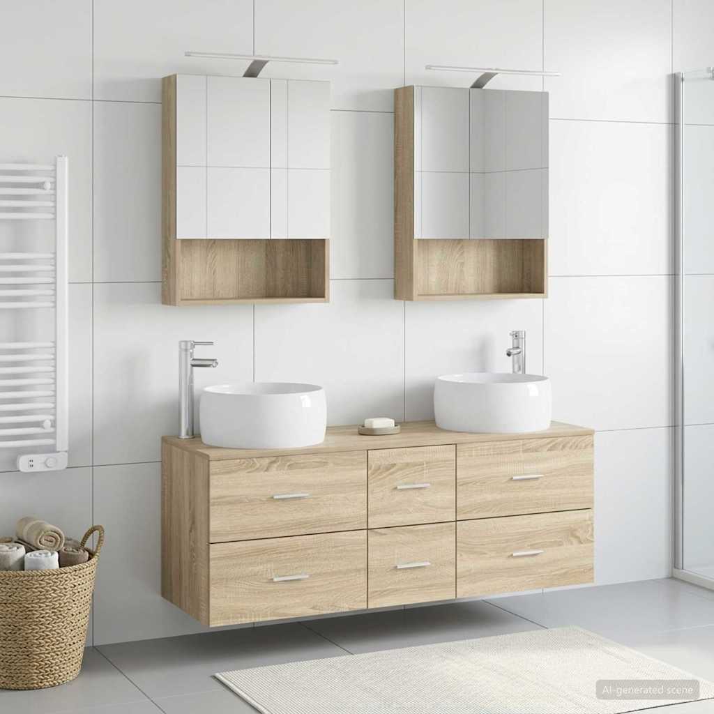 vidaXL Zestaw mebli łazienkowych 5 pcs dąb Sonoma