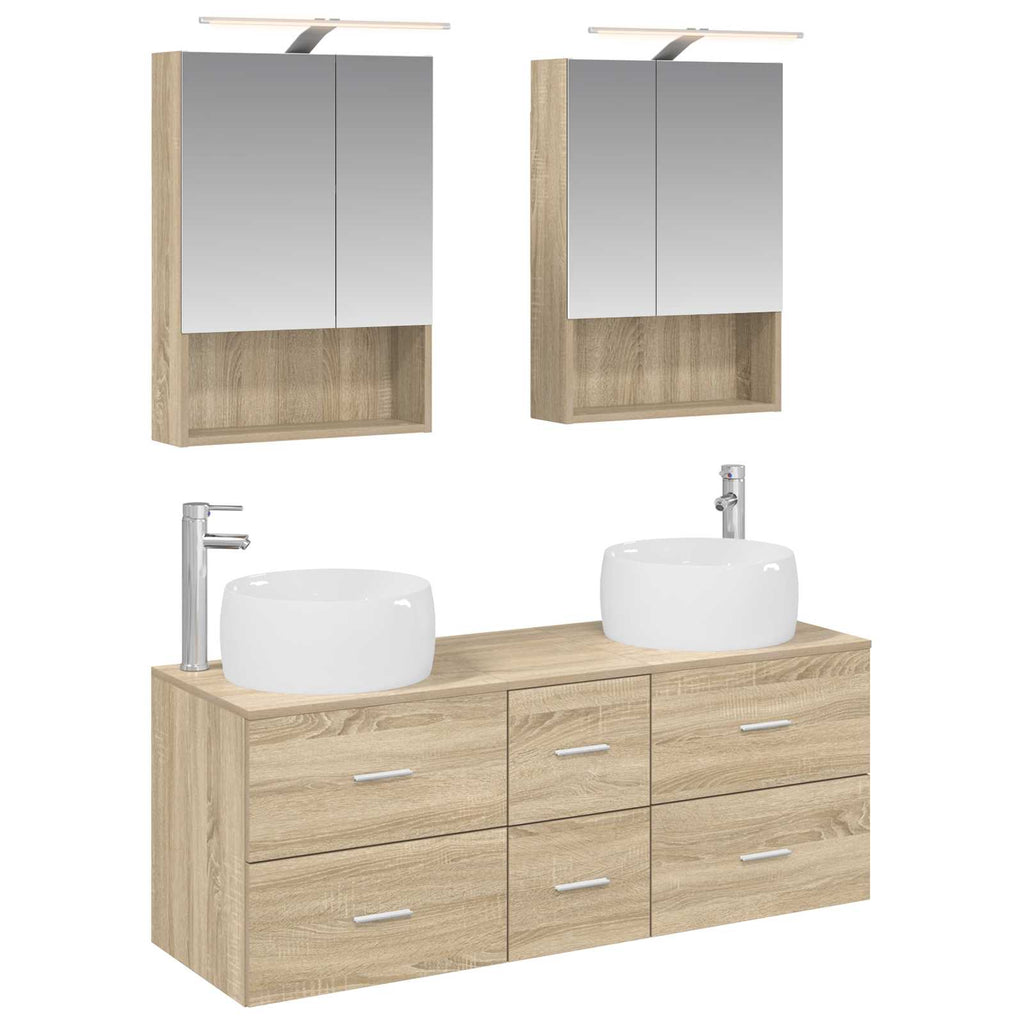 vidaXL Zestaw mebli łazienkowych 5 pcs dąb Sonoma