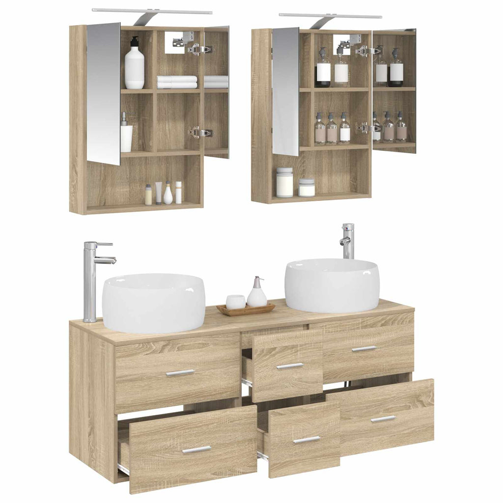 vidaXL Zestaw mebli łazienkowych 5 pcs dąb Sonoma