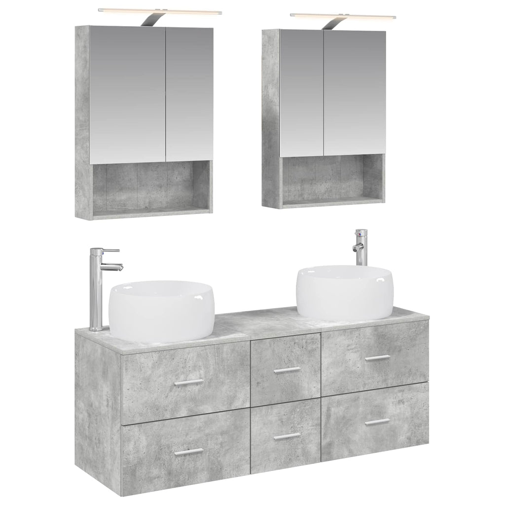 vidaXL Zestaw mebli łazienkowych 5 pcs Betonowy szary