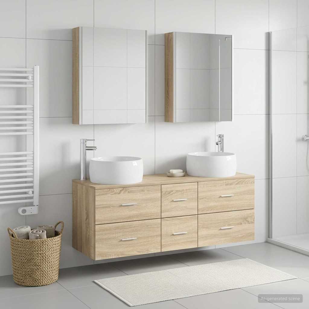 vidaXL Zestaw mebli łazienkowych 5 pcs dąb Sonoma