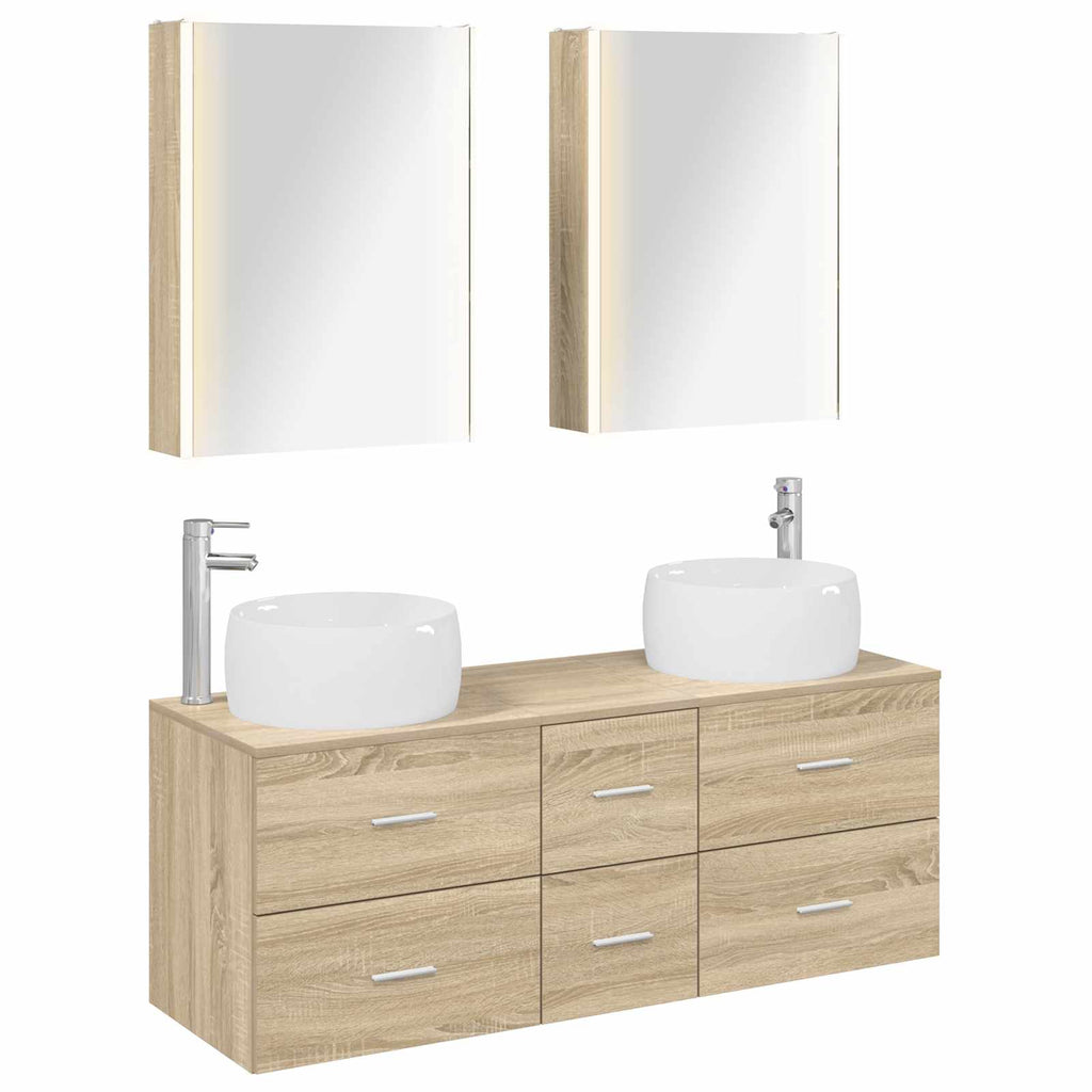 vidaXL Zestaw mebli łazienkowych 5 pcs dąb Sonoma