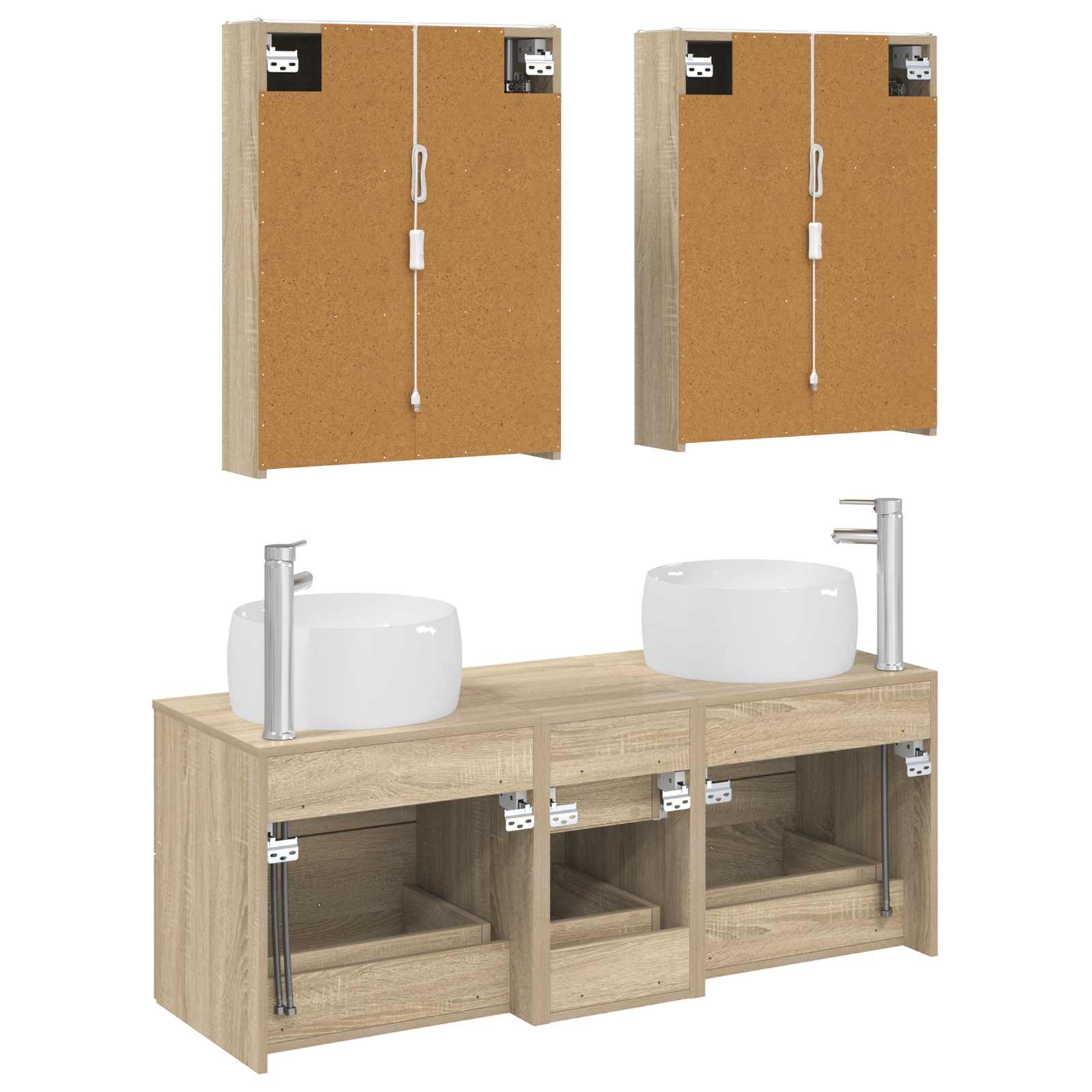 vidaXL Zestaw mebli łazienkowych 5 pcs dąb Sonoma