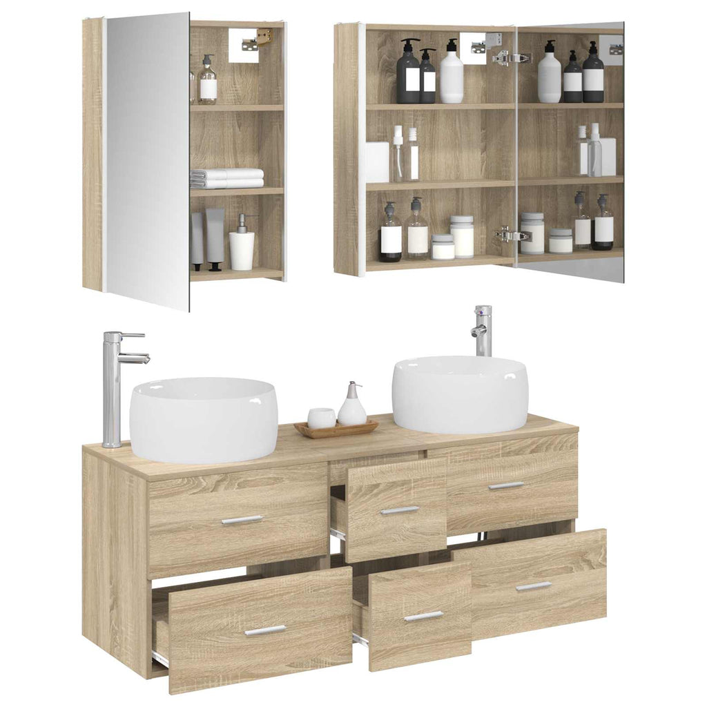 vidaXL Zestaw mebli łazienkowych 5 pcs dąb Sonoma