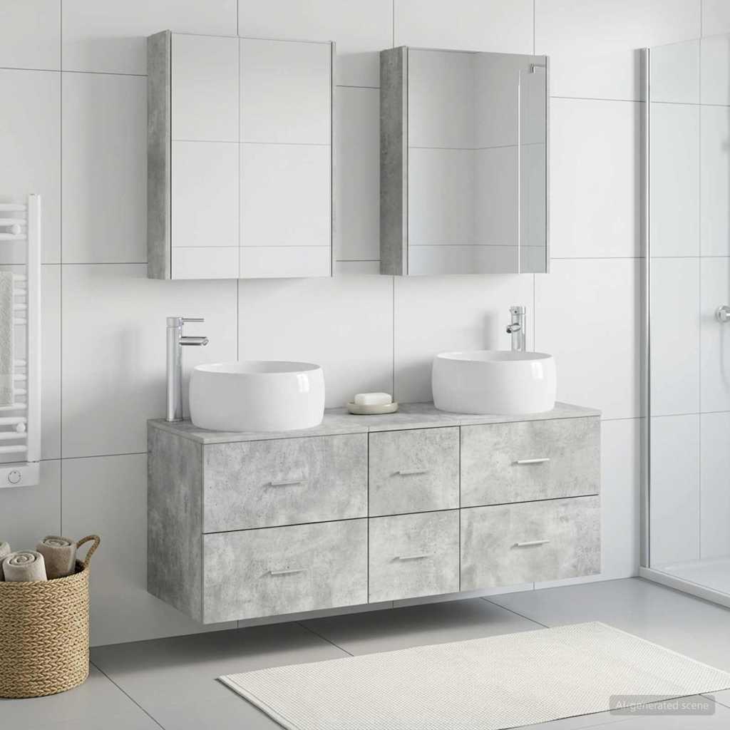 vidaXL Zestaw mebli łazienkowych 5 pcs Betonowy szary