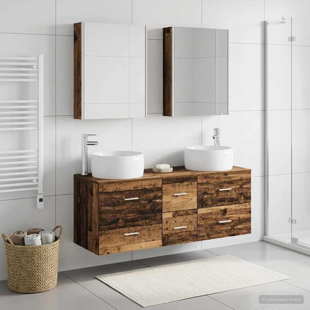 vidaXL Zestaw mebli łazienkowych 5 pcs Stare drewno
