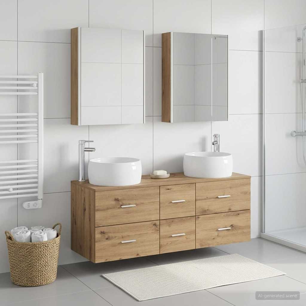 vidaXL Zestaw mebli łazienkowych 5 pcs Dąb artisan