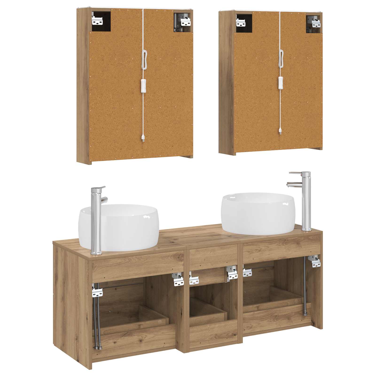 vidaXL Zestaw mebli łazienkowych 5 pcs Dąb artisan