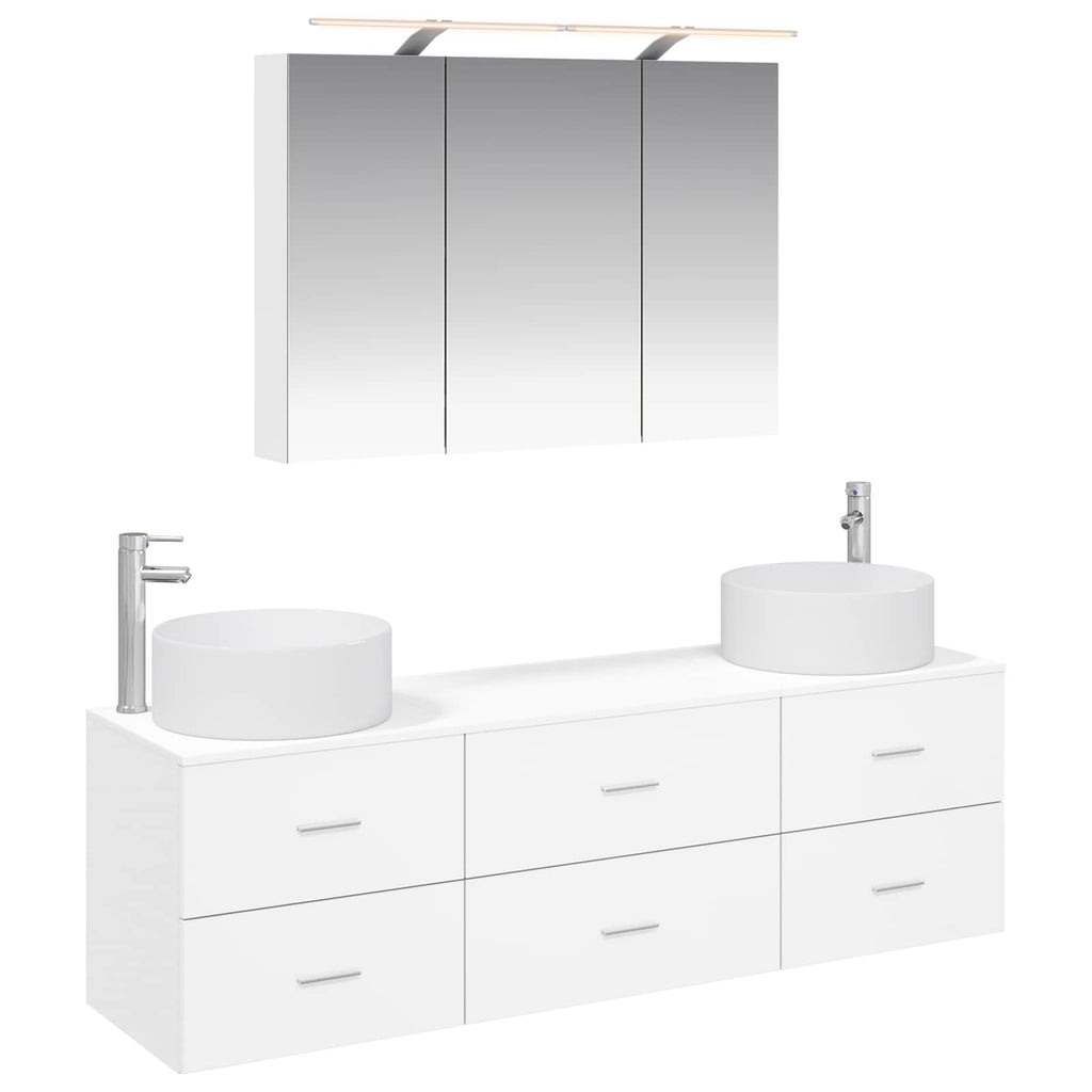 vidaXL Zestaw mebli łazienkowych 4 pcs Biały