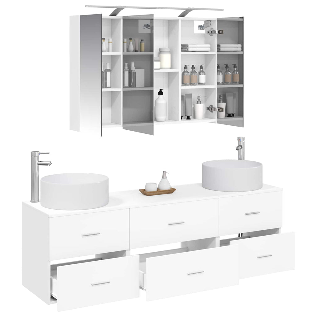 vidaXL Zestaw mebli łazienkowych 4 pcs Biały