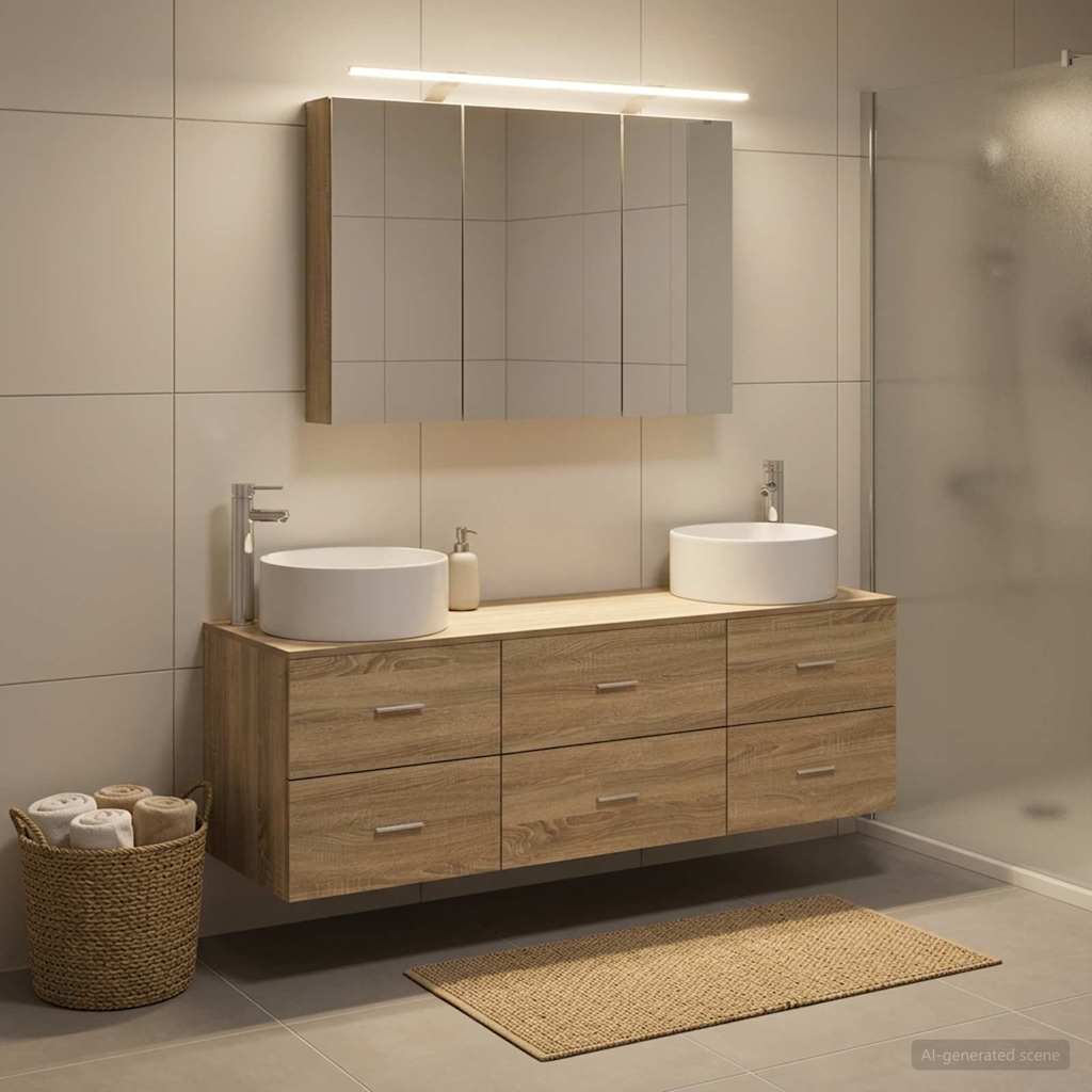 vidaXL Zestaw mebli łazienkowych 4 pcs dąb Sonoma