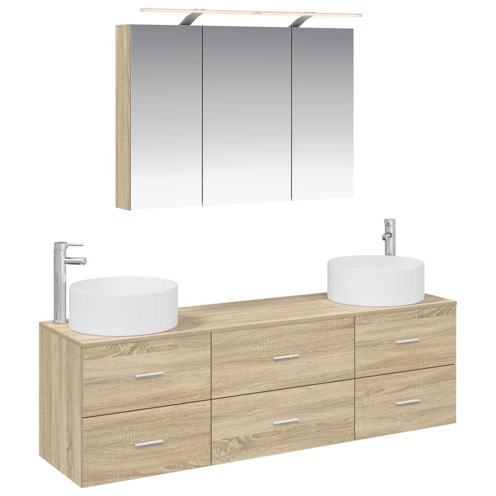 vidaXL Zestaw mebli łazienkowych 4 pcs dąb Sonoma