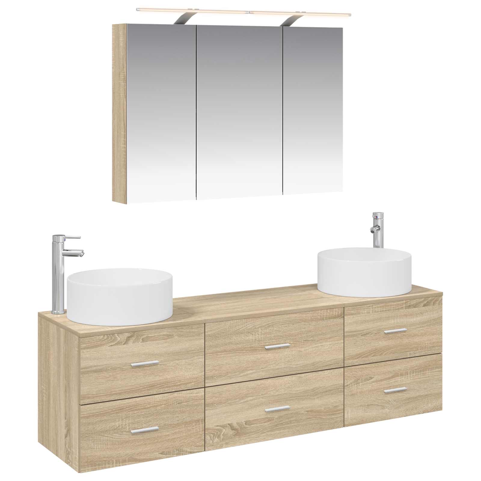 vidaXL Zestaw mebli łazienkowych 4 pcs dąb Sonoma