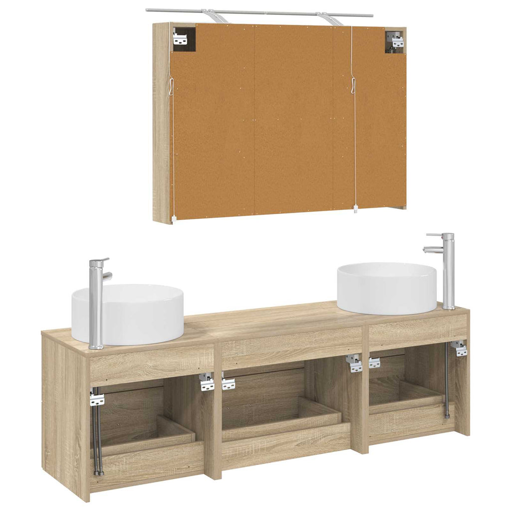 vidaXL Zestaw mebli łazienkowych 4 pcs dąb Sonoma