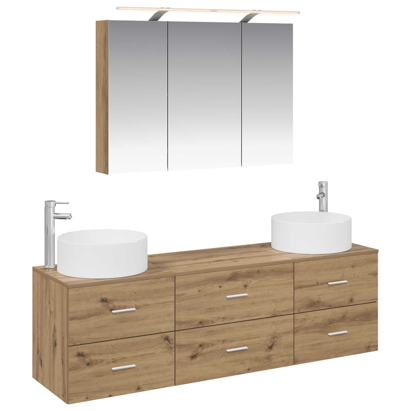 vidaXL Zestaw mebli łazienkowych 4 pcs Dąb artisan
