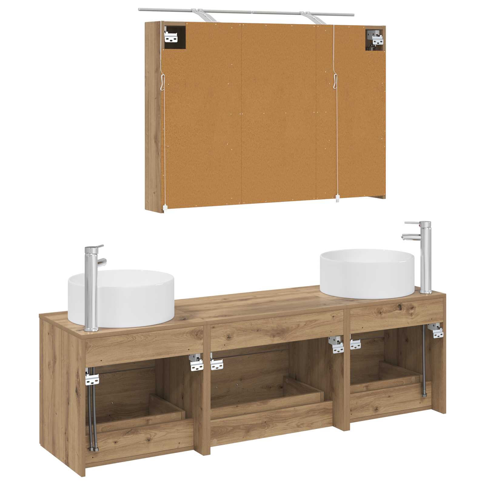 vidaXL Zestaw mebli łazienkowych 4 pcs Dąb artisan