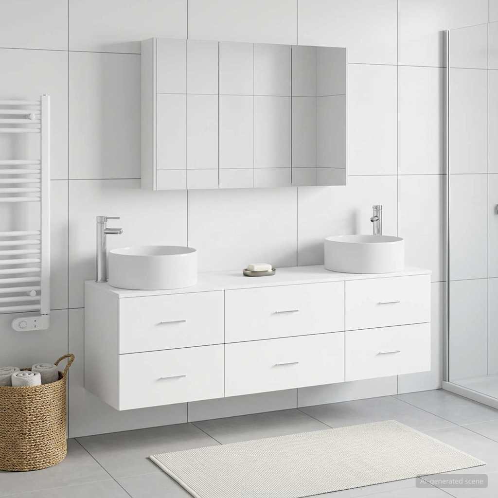 vidaXL Zestaw mebli łazienkowych 4 pcs Biały