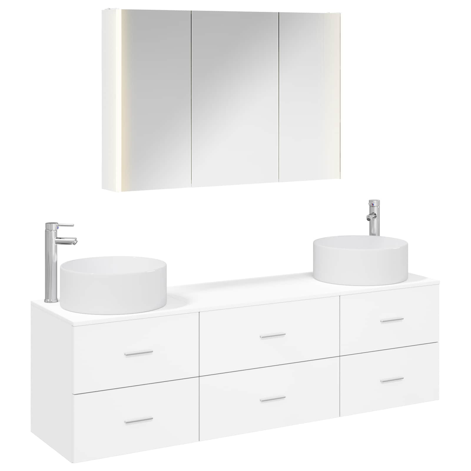 vidaXL Zestaw mebli łazienkowych 4 pcs Biały