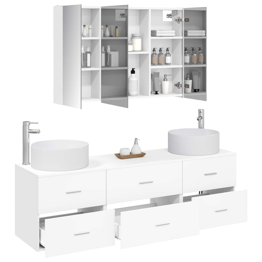 vidaXL Zestaw mebli łazienkowych 4 pcs Biały
