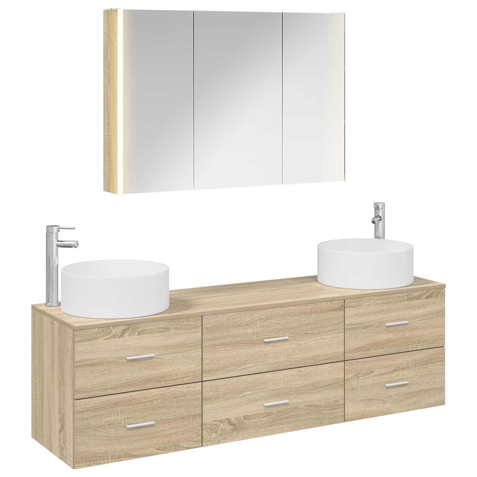 vidaXL Zestaw mebli łazienkowych 4 pcs dąb Sonoma