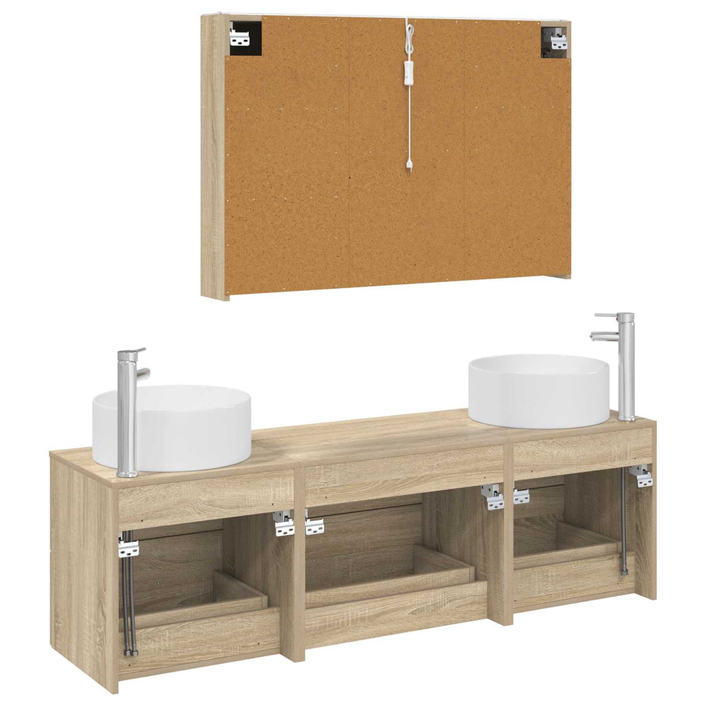 vidaXL Zestaw mebli łazienkowych 4 pcs dąb Sonoma