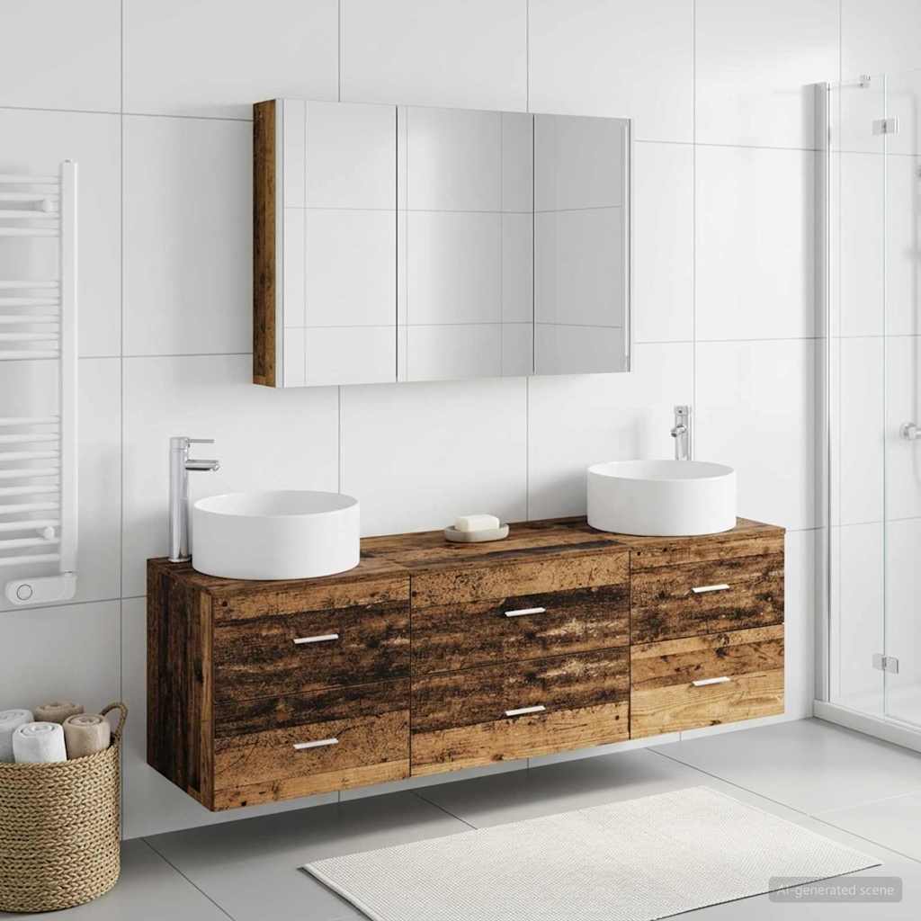 vidaXL Zestaw mebli łazienkowych 4 pcs Stare drewno