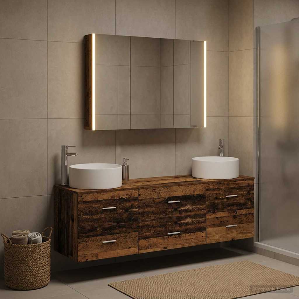 vidaXL Zestaw mebli łazienkowych 4 pcs Stare drewno