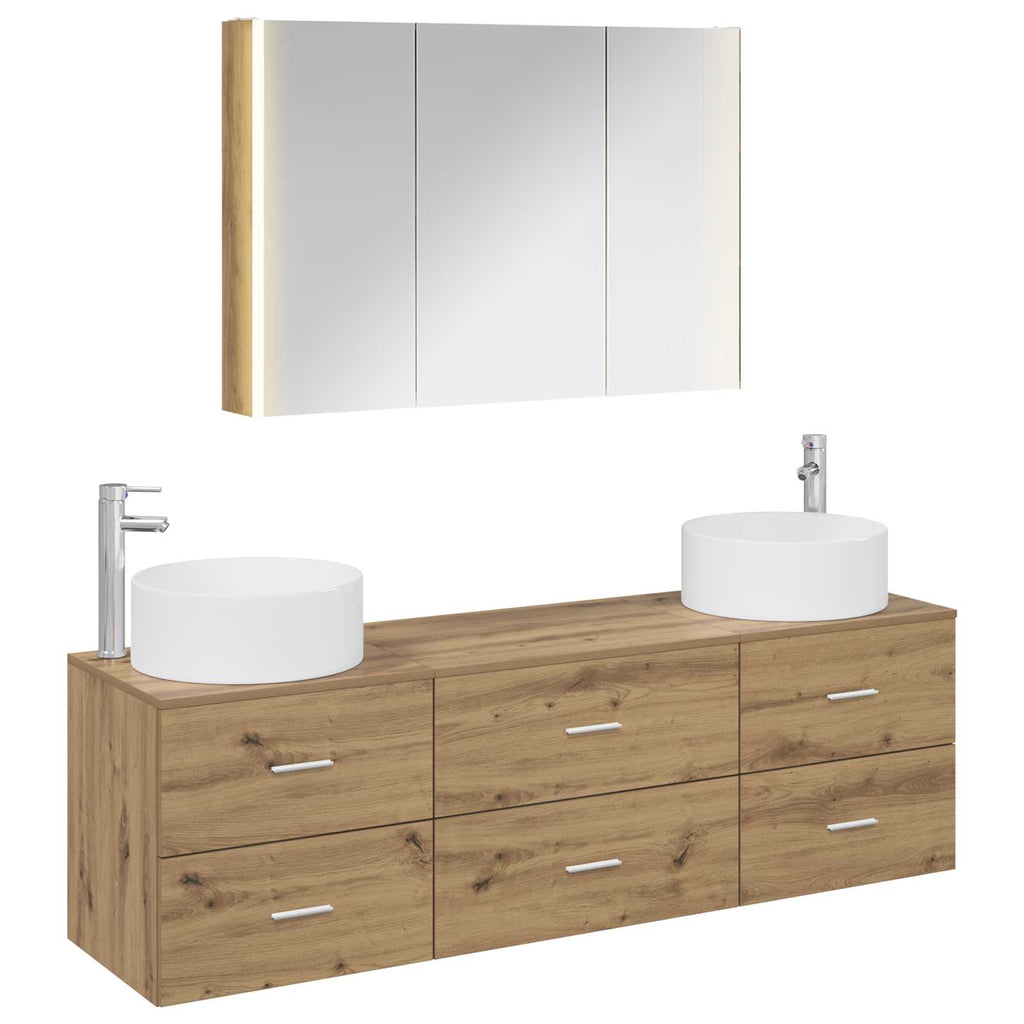 vidaXL Zestaw mebli łazienkowych 4 pcs Dąb artisan